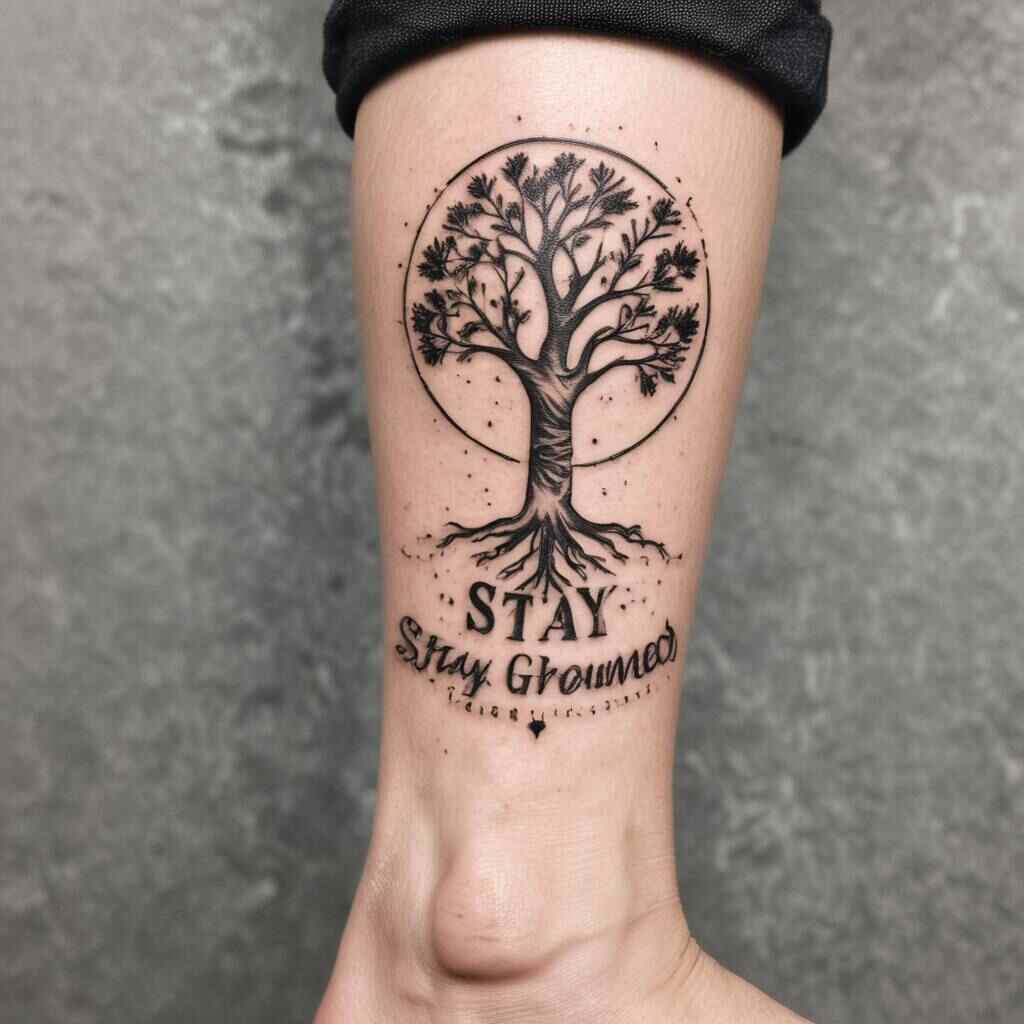 40 Striking Olive Branch Tattoo Ideas That Radiate Peace and Purpose 28 Stay Grounded tattoo